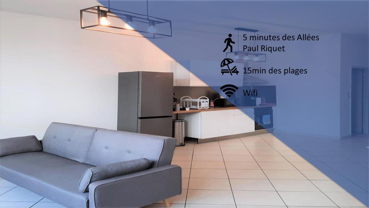 Grand appartement climatisé 3 chambres 6-8 pers Béziers Esterno foto